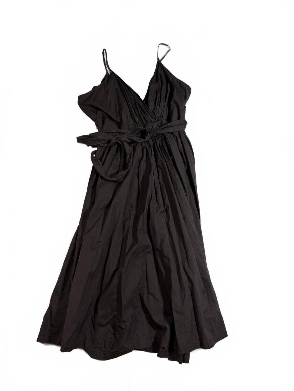 Women's Gap Femnine Brown Tie Waist Midi Cotton Dress Size 14
